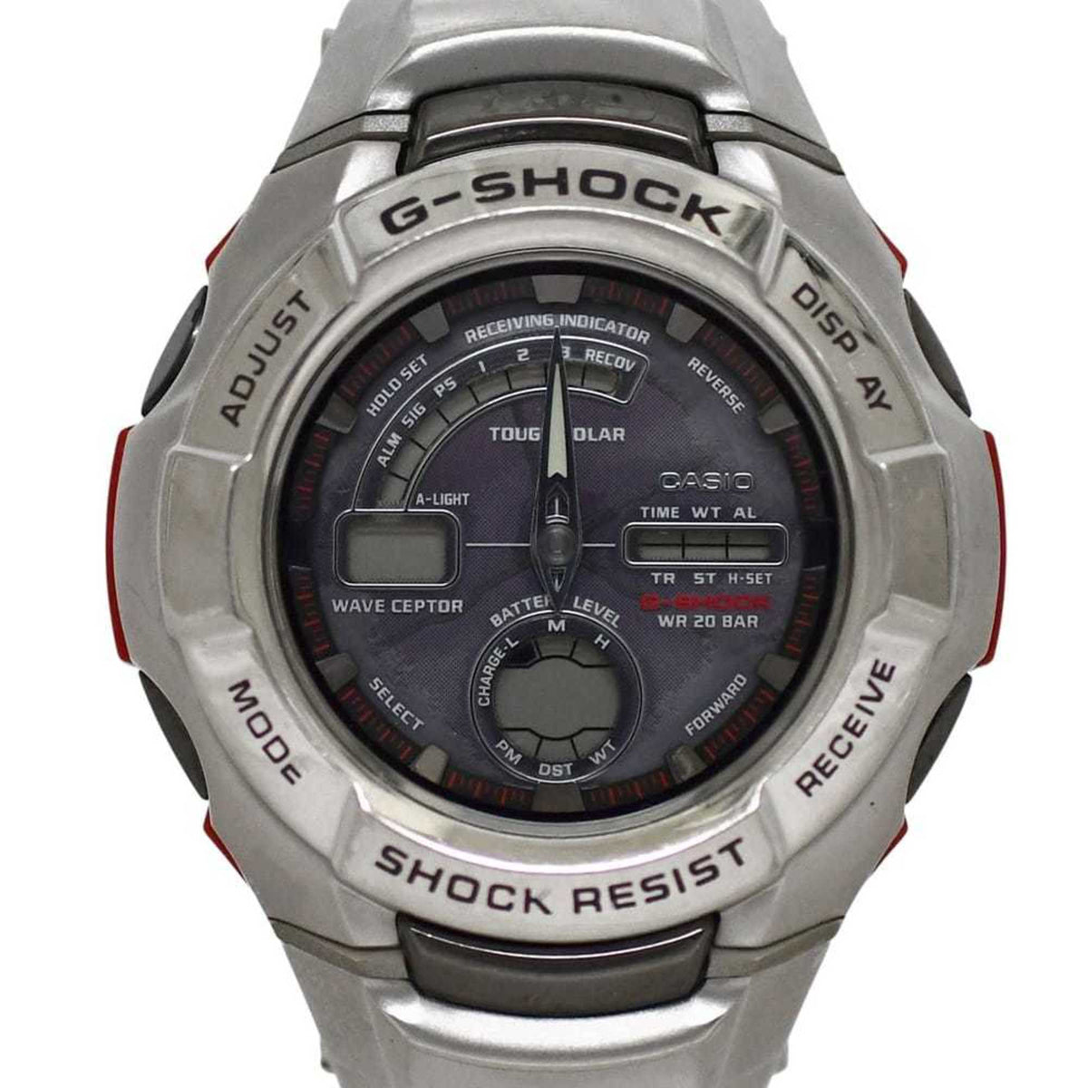 Casio The G Series Watch f-24971 Silver/Purple G-Shock GW-1210J Men's Stainless Steel Quartz CASIO Digital/Analog ec-24971 — Good