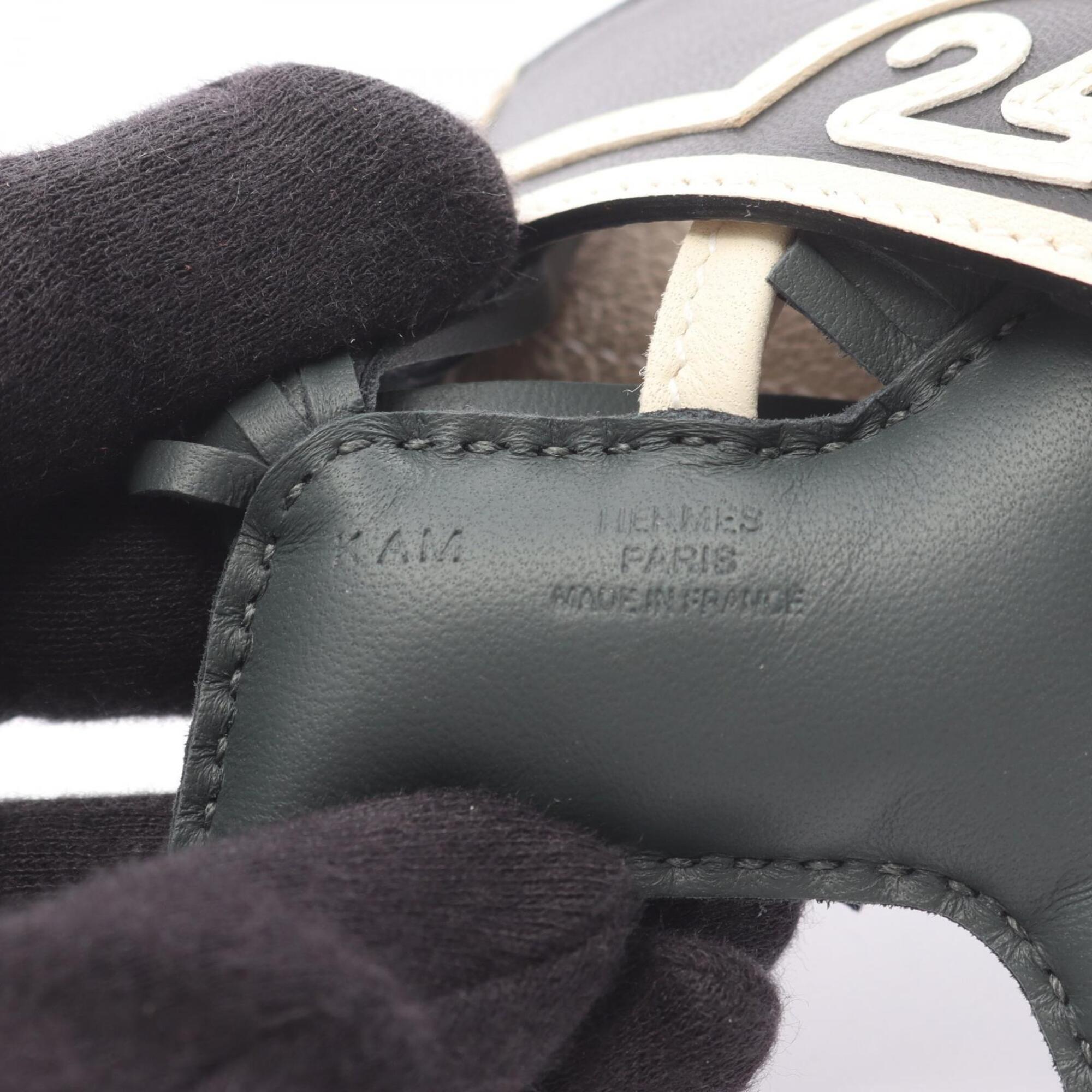 Hermes Rodeo PM Robeo Coeur Charm Accessory Leather Agneau Milo Veau Swift Women's Green Black White Vert Mangrove — New - Store Return