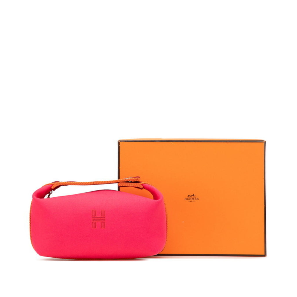 Hermès Bride A Black PM Handbag Pouch Hibiscus Pink Toile H Women's HERMES