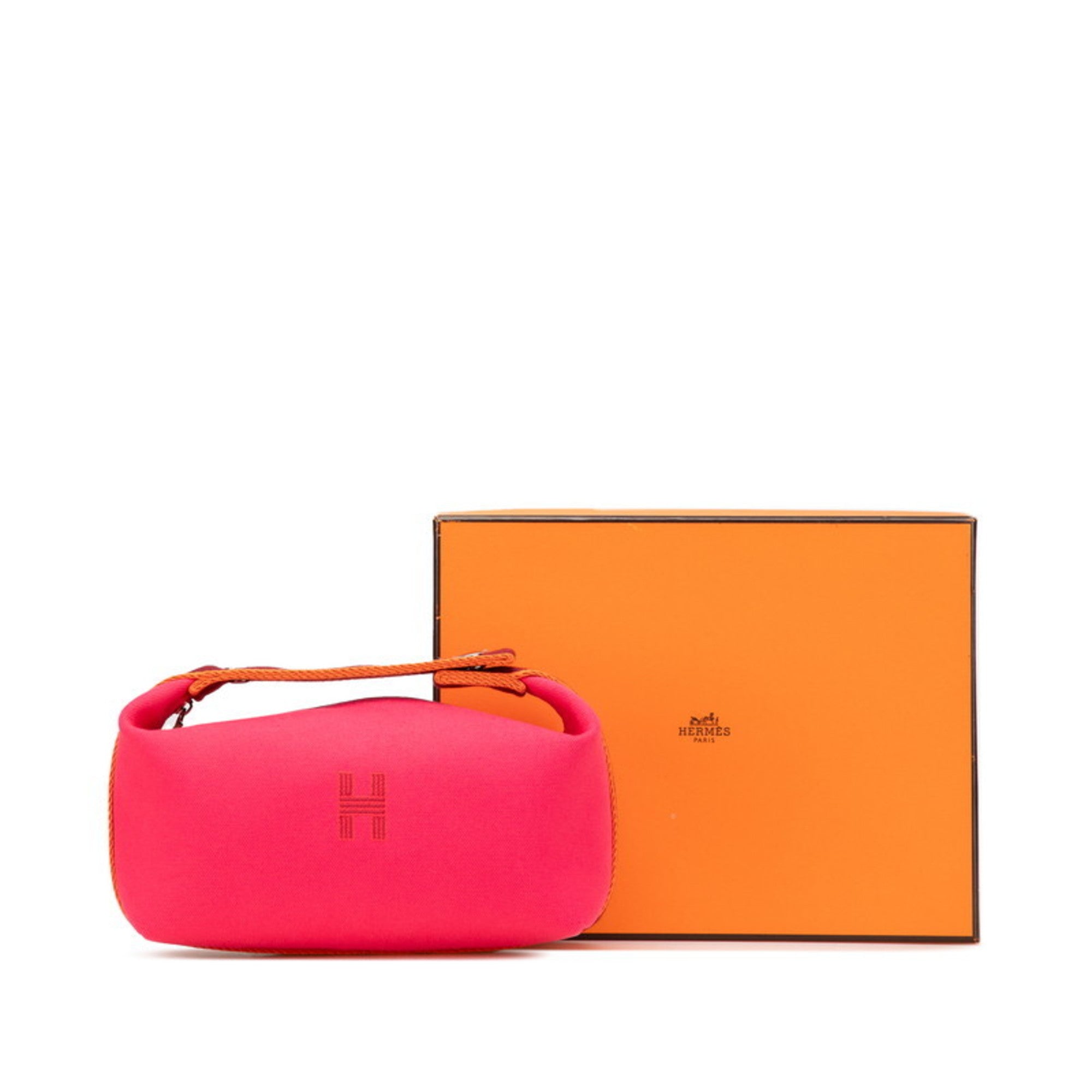 Hermès Bride A Black PM Handbag Pouch Hibiscus Pink Toile H Women's HERMES