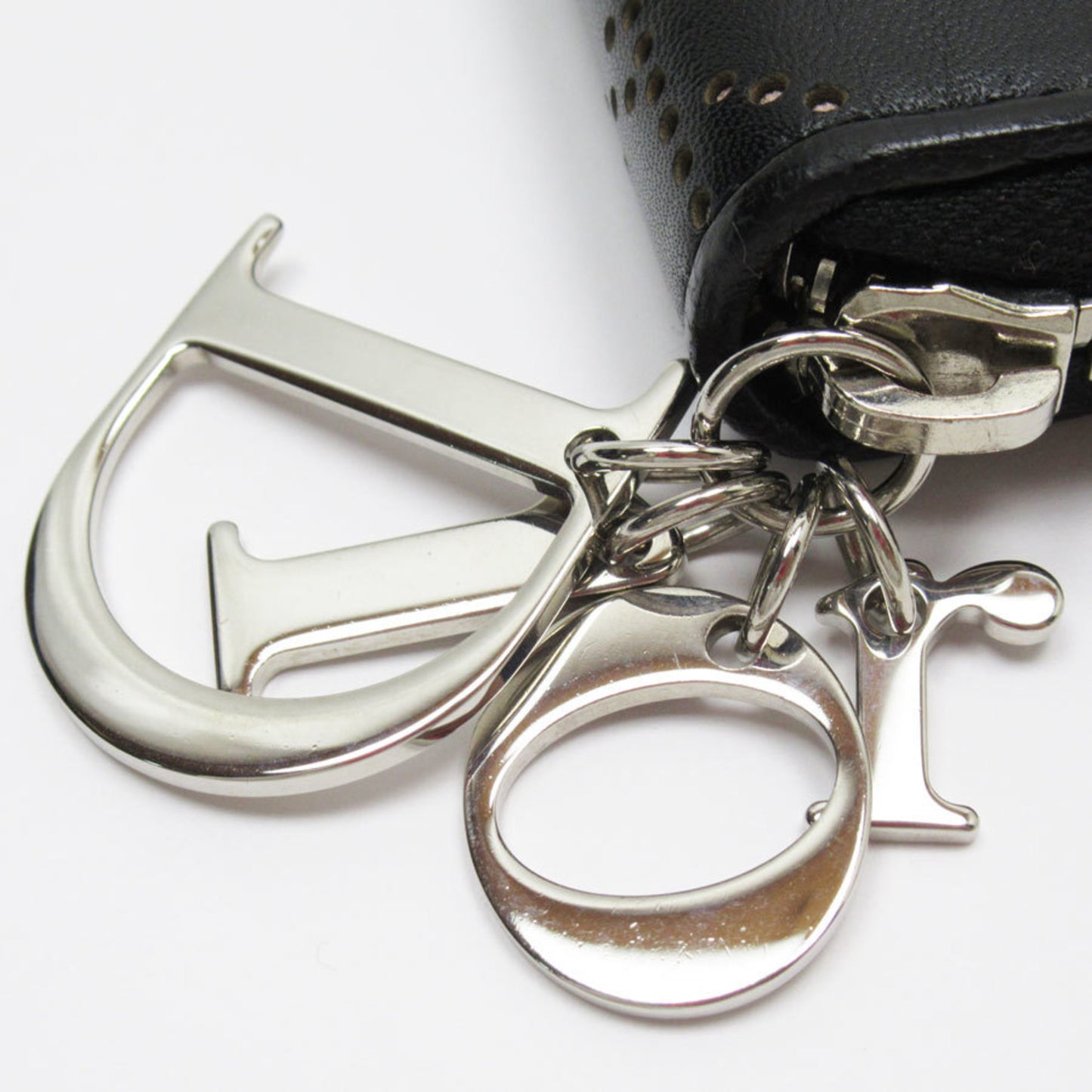 Christian Dior Organizer Cannage Leather Black x Light Pink Men's Women's t19165a