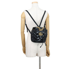 Gucci GG Marmont Leather Backpack 777253, GUCCI Handbag, Black, Handbag for Women — Like New