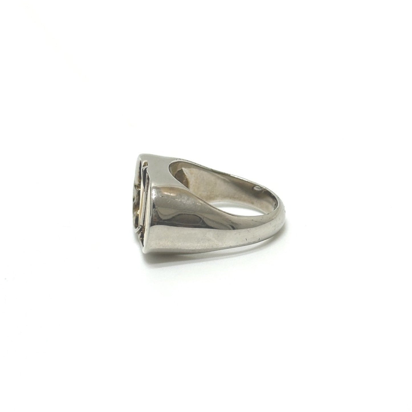 Christian Dior Dior CD Fashion Accessory Jewelry Cursive Ring, Women's, Silver