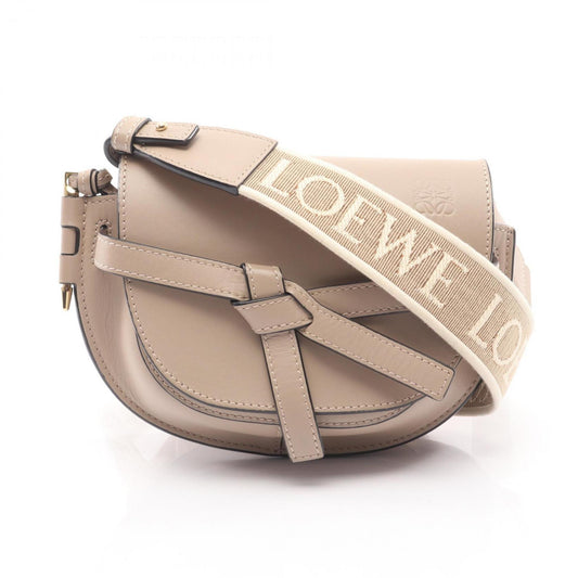 LOEWE Gate Dual Mini Shoulder Bag, Leather, Women's, Beige