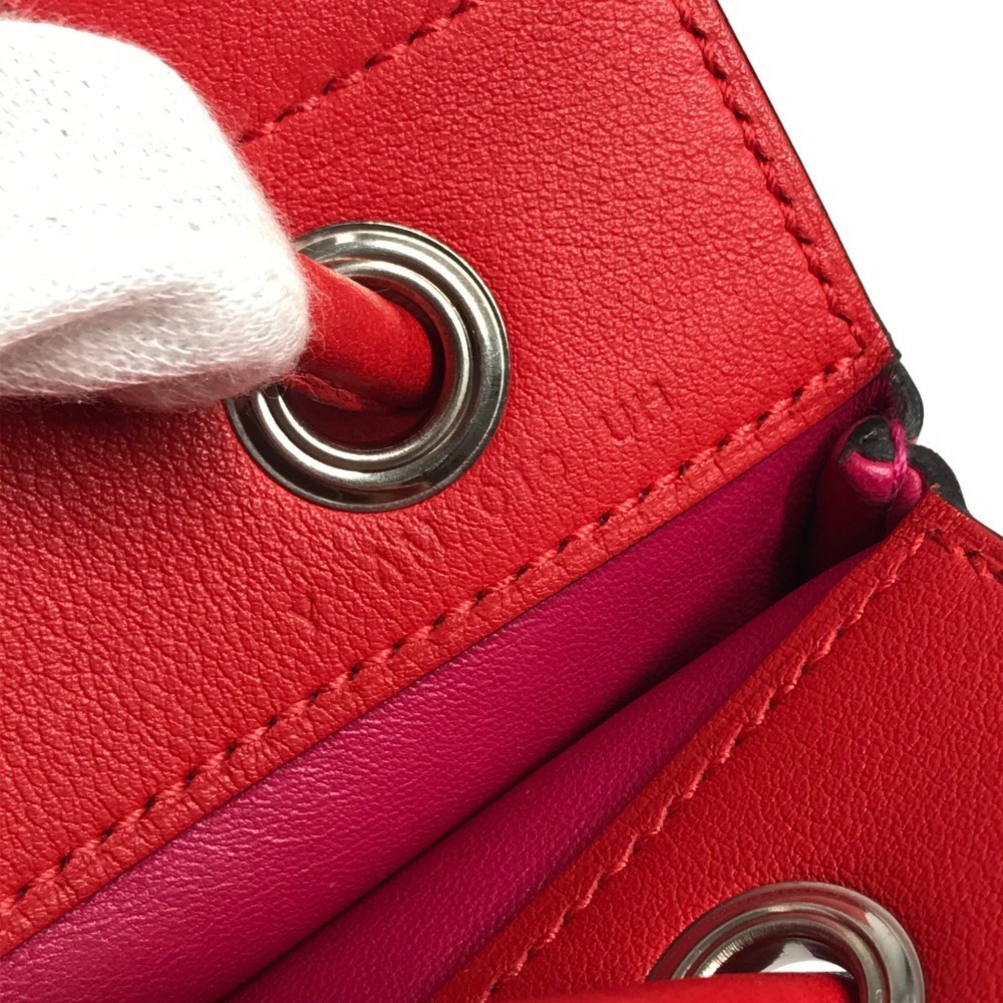HERMES Bicolor Sac Aline Mini Pochette Shoulder Bag in Pink Leather — Like New