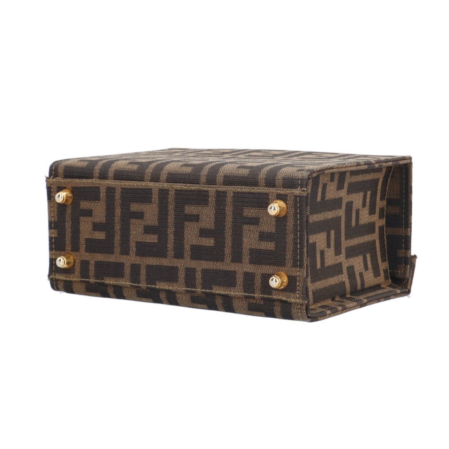 Pre-owned Fendi Zucca Vanity Shoulder Bag in Brown Canvas, Women's, 2-Way