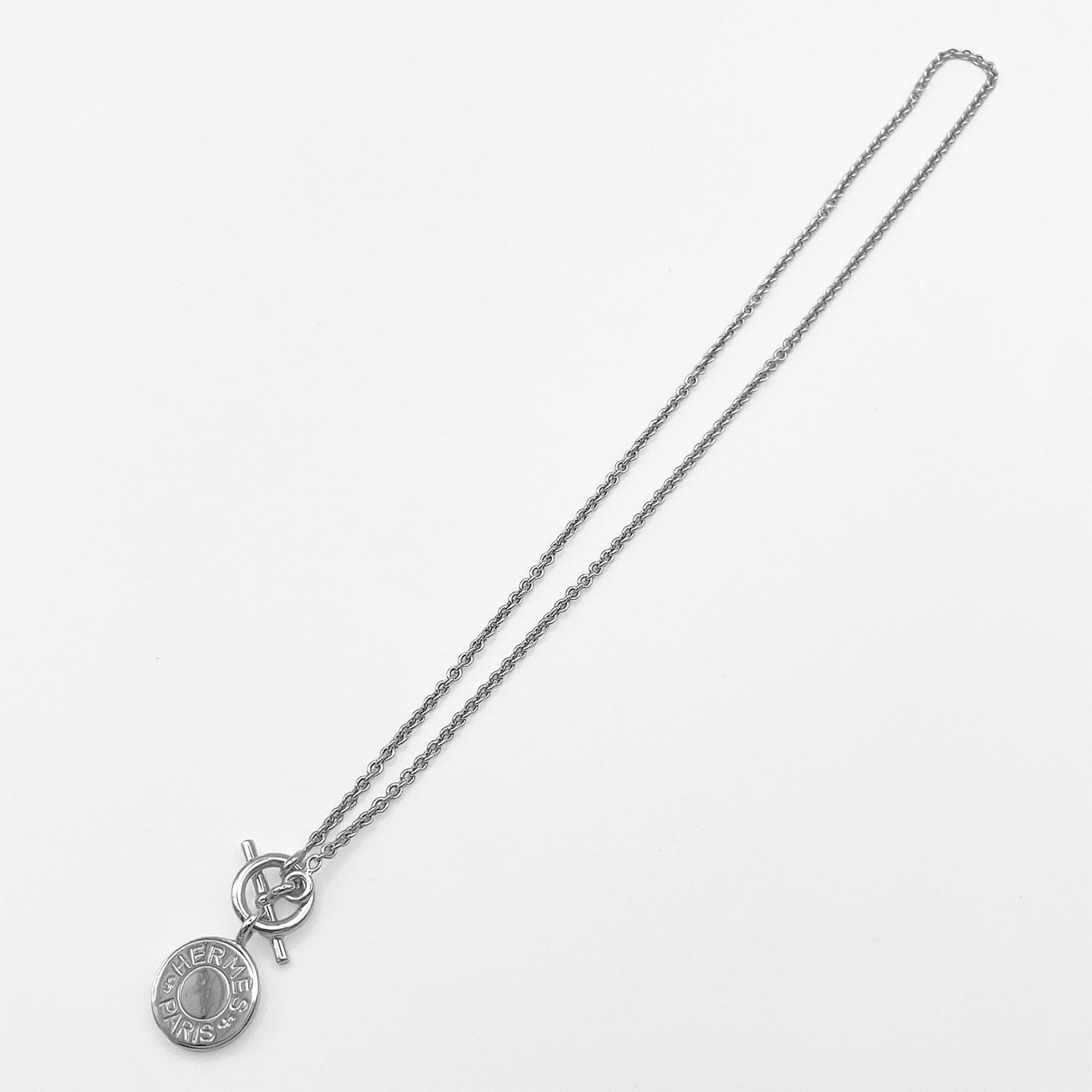 HERMES Amulette Sellier Clou de Selle Necklace Pendant Toggle SV925 Men's Women's — Like New