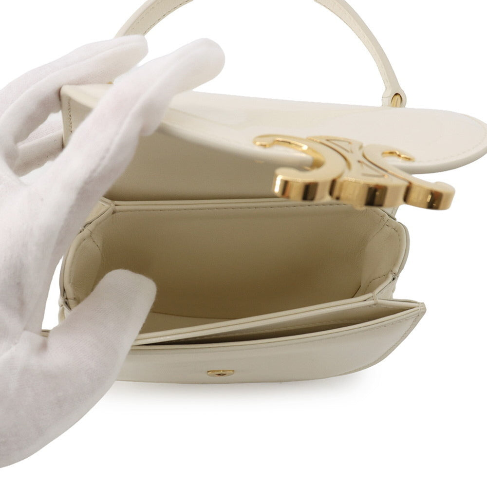 Celine Mini Buzas Patent Leather Handbag 10L063ETZ CELINE 2-way Shoulder Bag White Fendi Women's FENDI — Like New