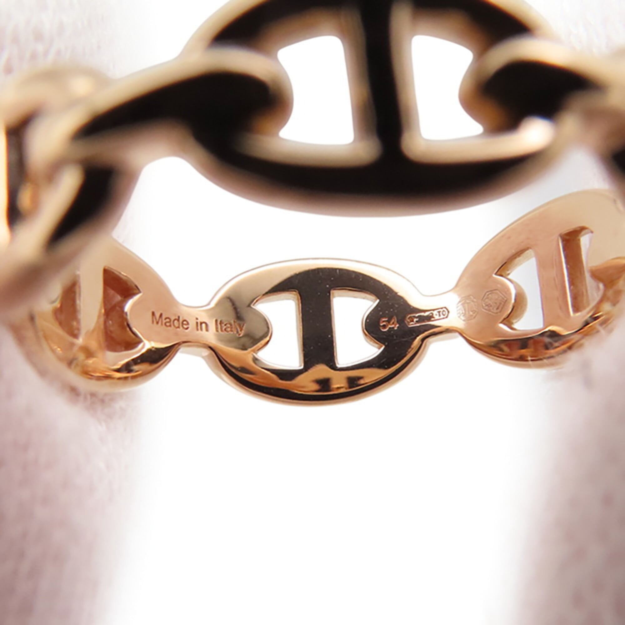 Hermes Chaine d'Ancre Enchainee PM Ring, 18KPG Pink Gold, Ring Size 54. HERMES Enchainee, Enchainee — Like New