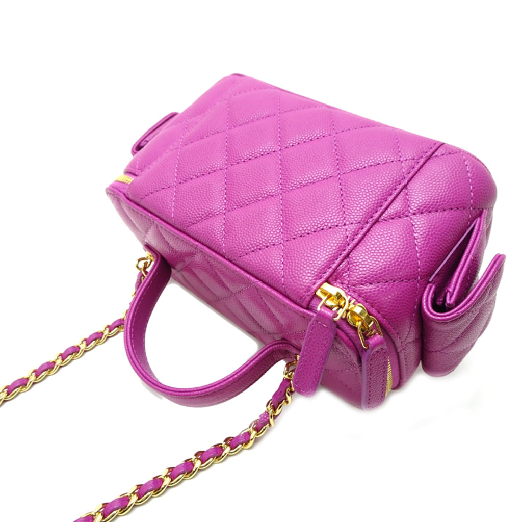 Chanel Vanity Case Women's Shoulder Bag AP3017 Caviar Leather Purple