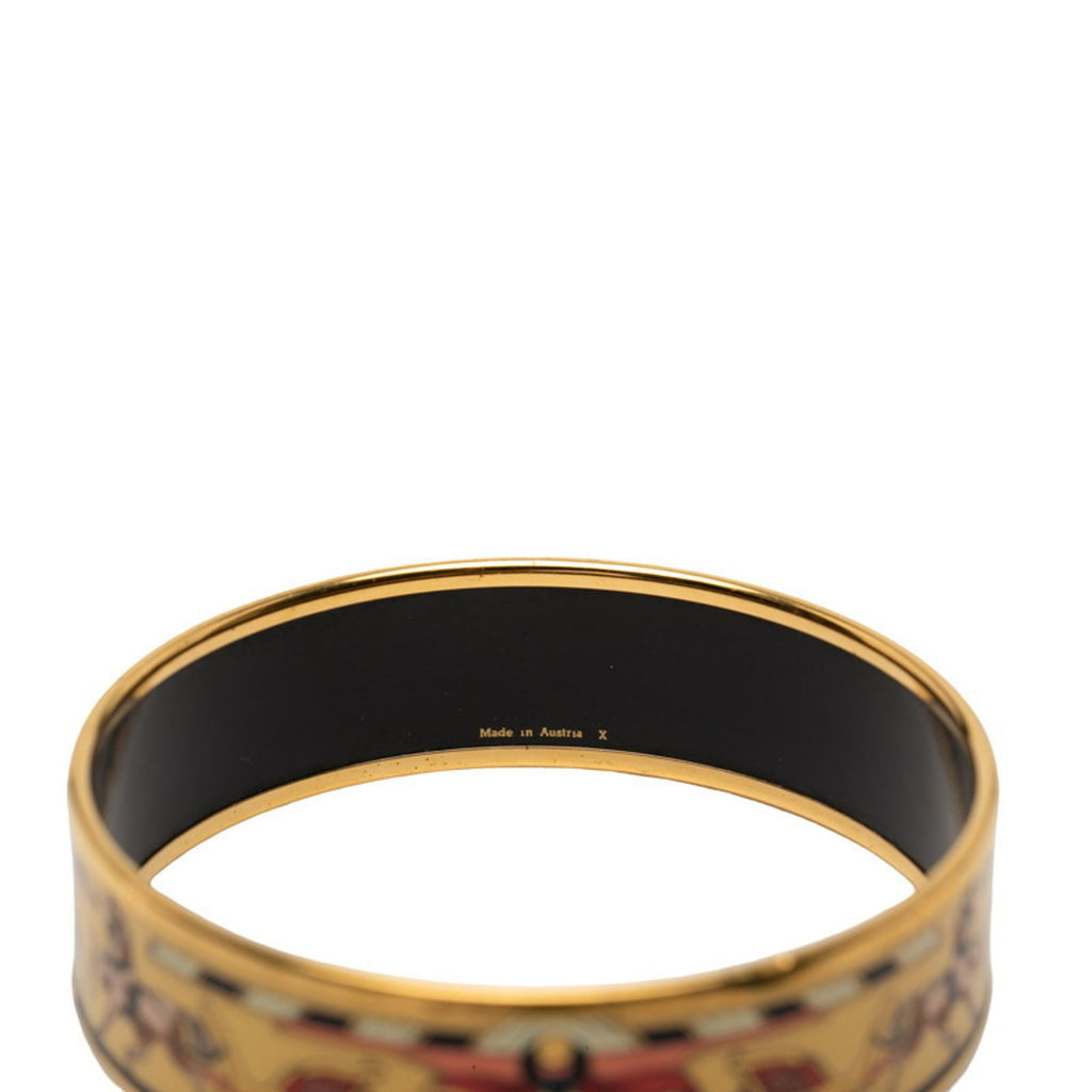 Hermes GM Enamel Cloisonne Bangle in Gold and Multicolor Plated for Women