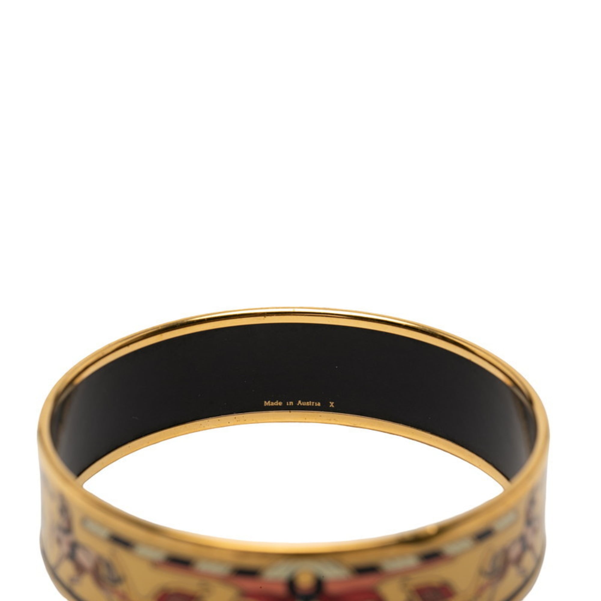 Hermes GM Enamel Cloisonne Bangle in Gold and Multicolor Plated for Women