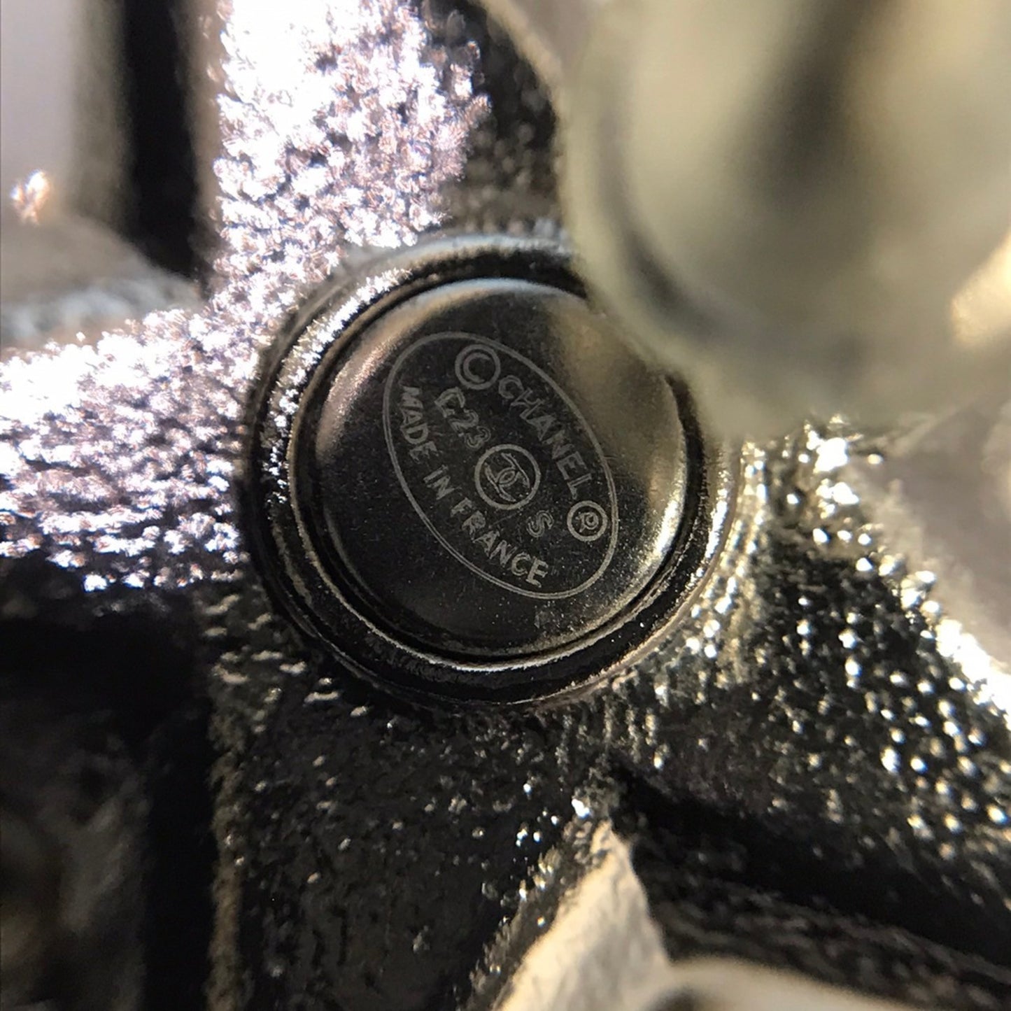 CHANEL Women's Earrings with Coco Mark Rhinestone Star in Silver