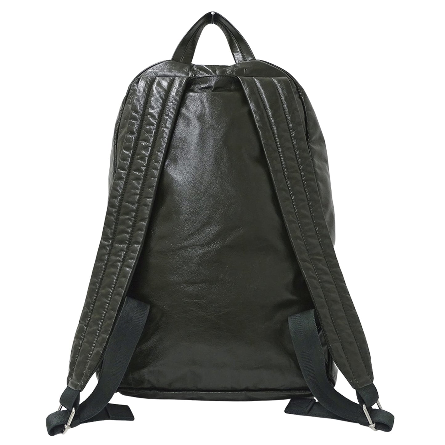 Bottega Veneta Men's Designer Backpack in Dark Green Lambskin