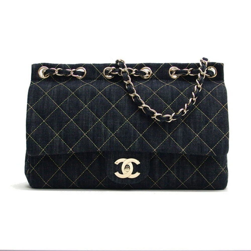 Chanel Matelasse Sparkling Denim Chain Shoulder Bag Indigo Unused — New - Store Return