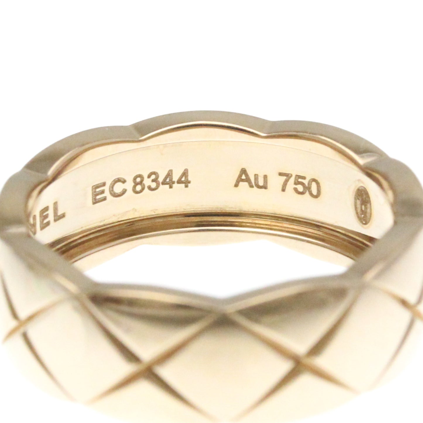 Chanel Coco Crush Ring, Medium Size Pink Gold (18K) Fashion No Stone Band Ring Pink Gold