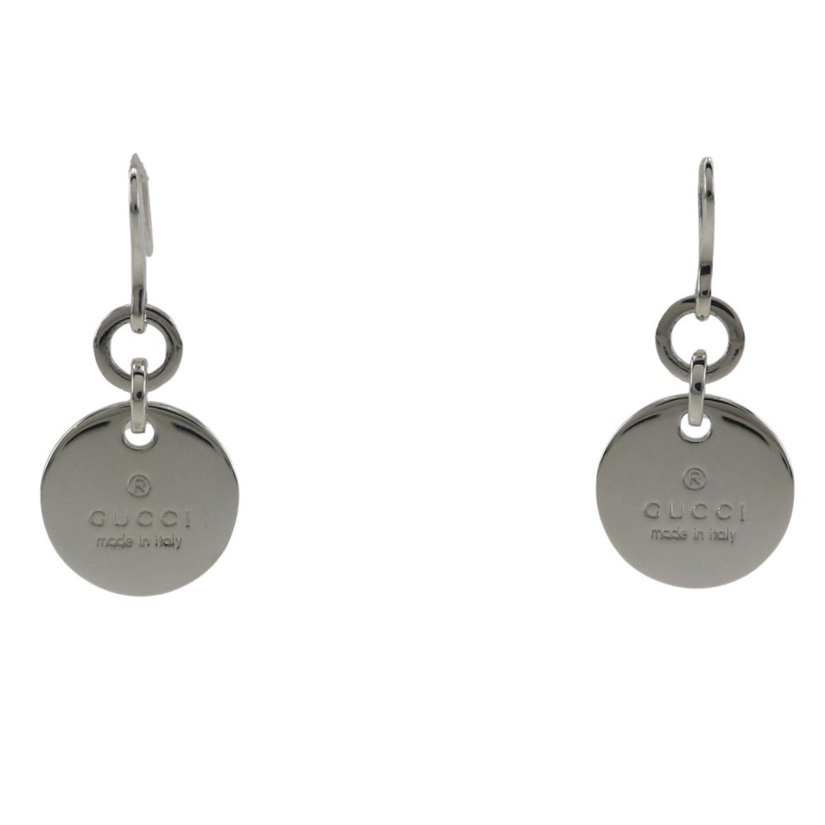 Gucci GUCCI Trademark Earrings Logo Round Silver 925 Approx. 12.1g Women's — Like New
