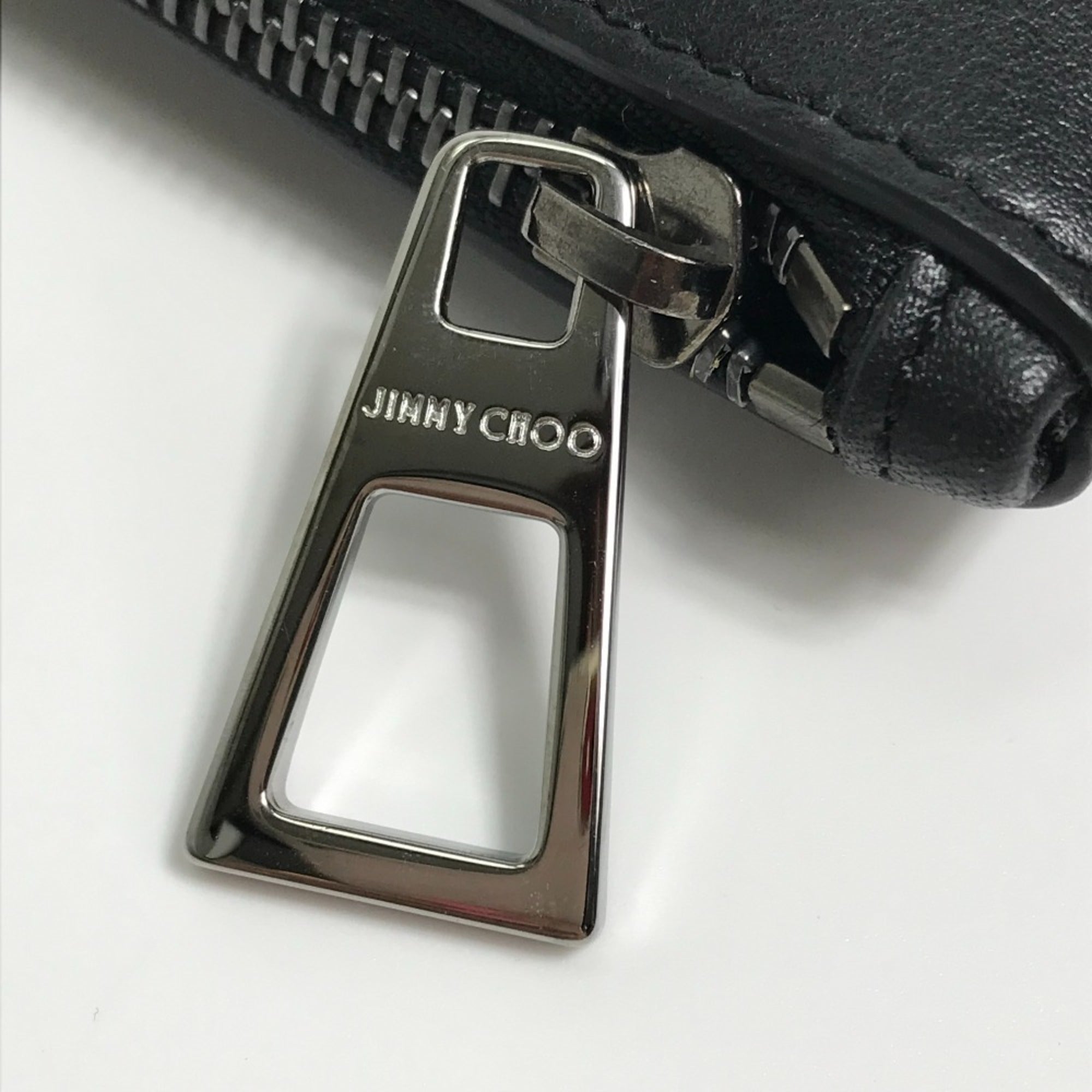 JIMMY CHOO Star Studs DEREK Second Bag Clutch Leather Men's White x Black — New - Store Return