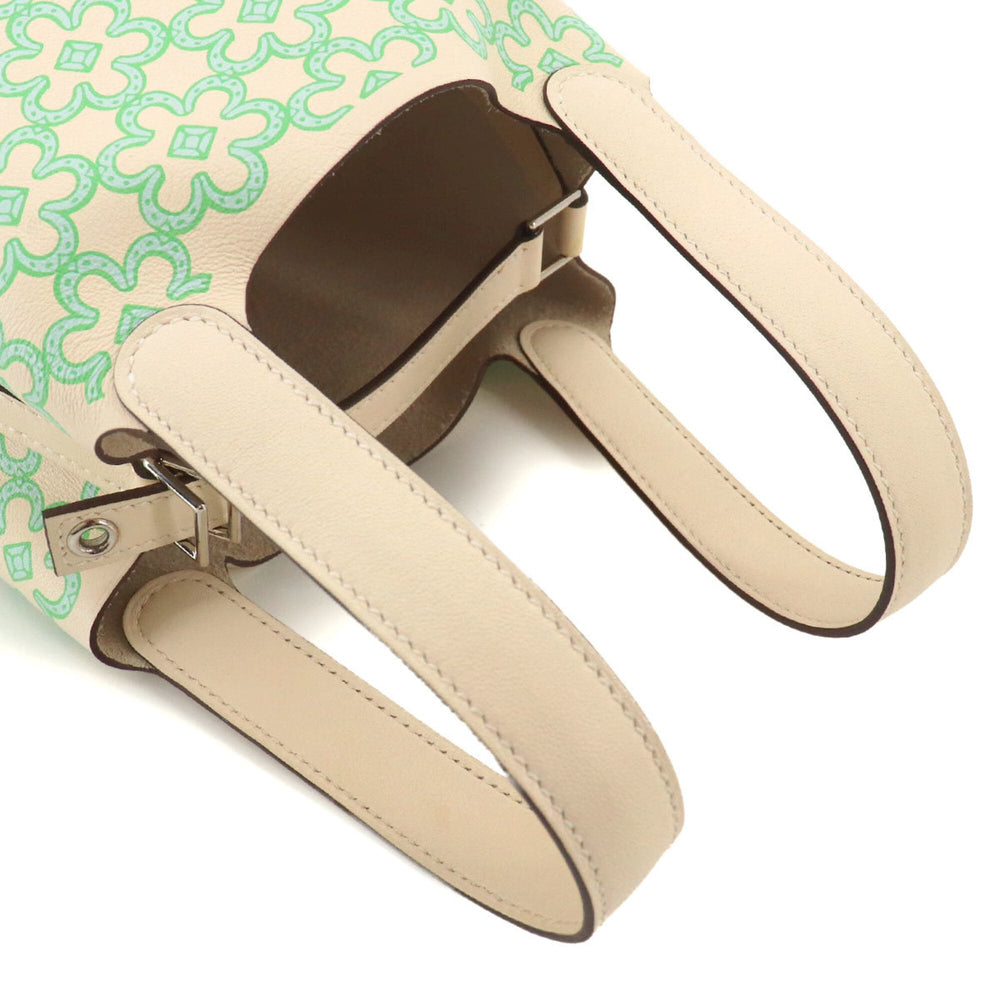 Hermes Picotin Lock PM Lucky Daisy Handbag, Swift Leather, Vert Blanc, U Stamp — Like New