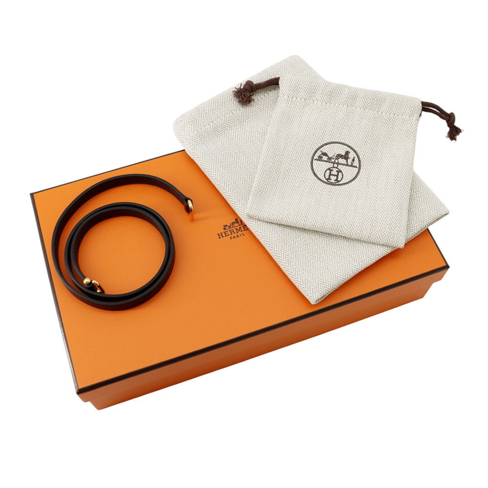 Hermes Shoulder Wallet Zip En Go To Chaine d'Ancre Black Evergrain K Stamp Handbag Pouch HERMES — Like New