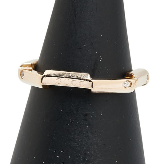 Gucci Link to Love Mirror Diamond Ring, #9, 18K Pink Gold, Women's