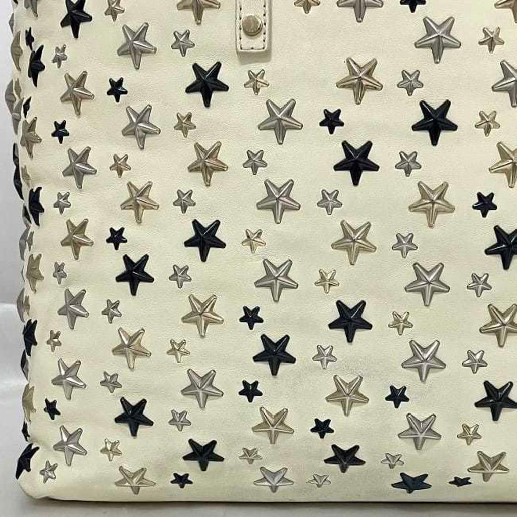 Jimmy Choo Tote Bag Sophia ec-22763 Cream White Leather Studs JIMMY CHOO Star Women Men A4