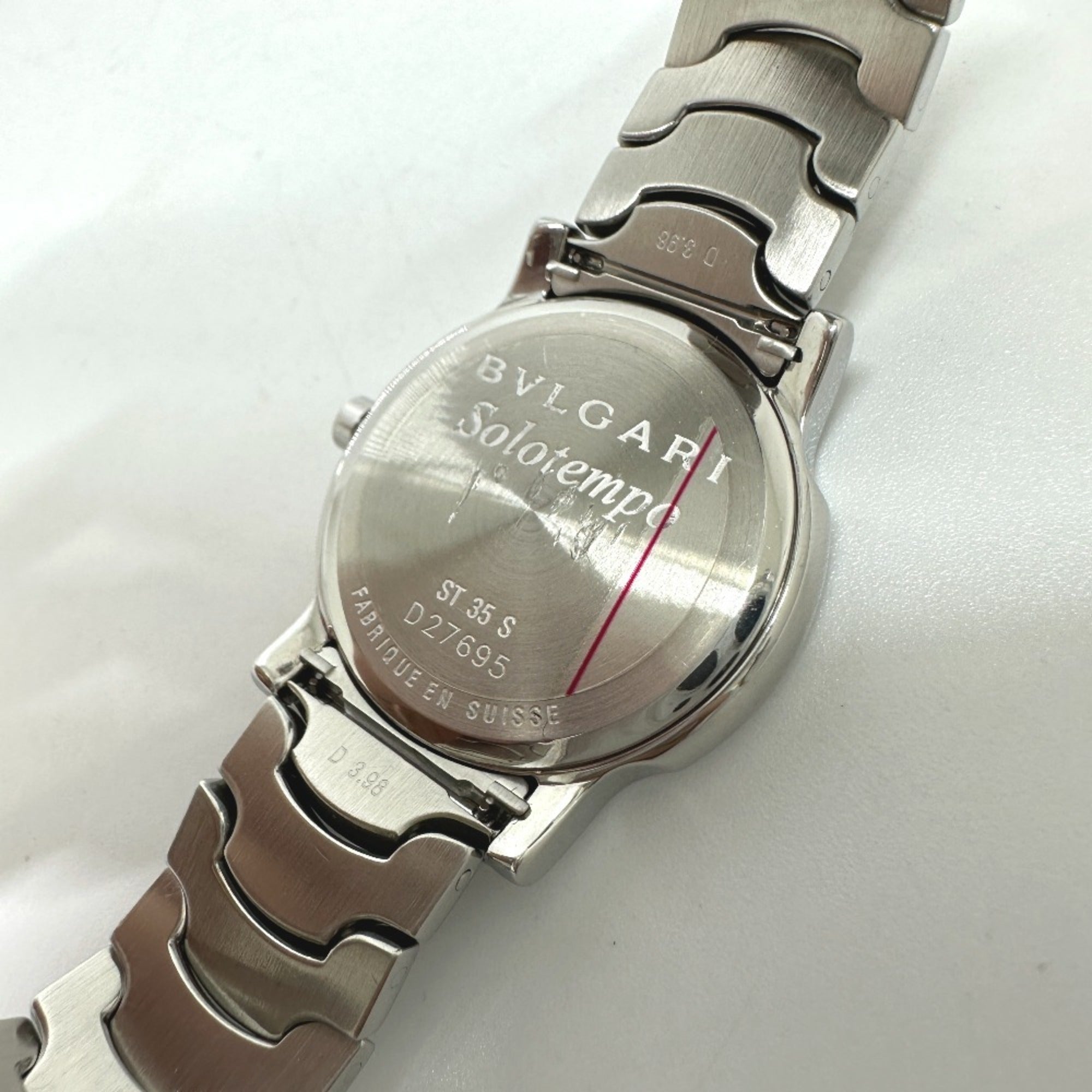 BVLGARI ST35S Solotempo Quartz Date Watch, Stainless Steel, Men's, Silver — Good