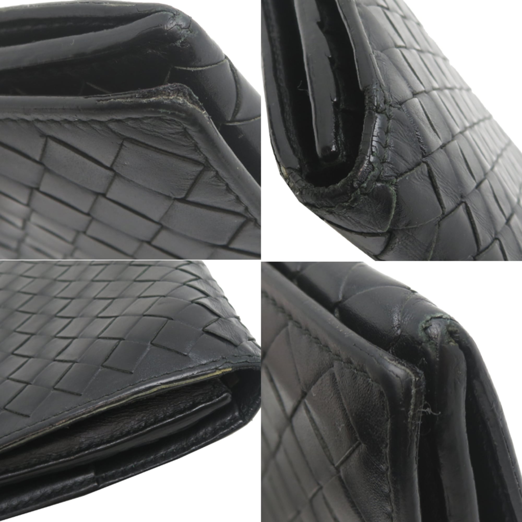 Bottega Veneta Intrecciato Bifold Men's Long Wallet 156819 Leather Black