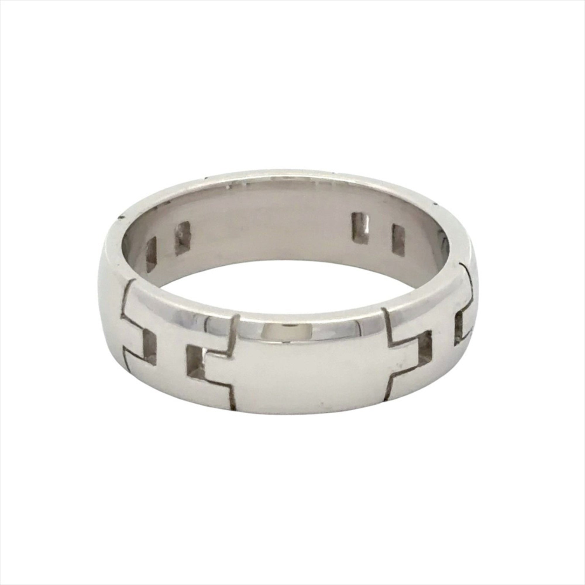 Hermes Hercules Ring, Size #52, 18K White Gold, 6.3g, Women's — Like New