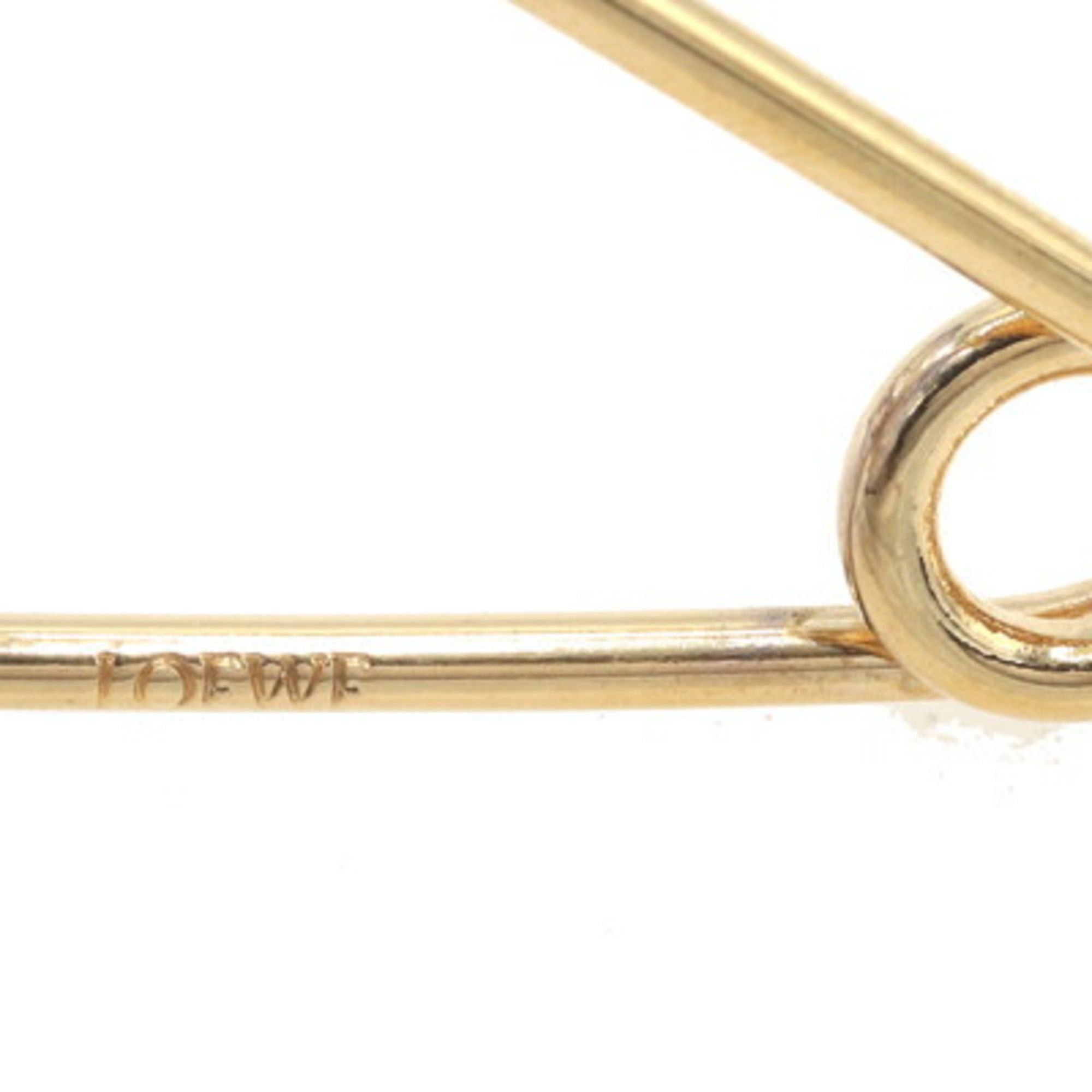 LOEWE Meccano Small Pin Brooch in Red Gold Leather and Metal for Women — Like New