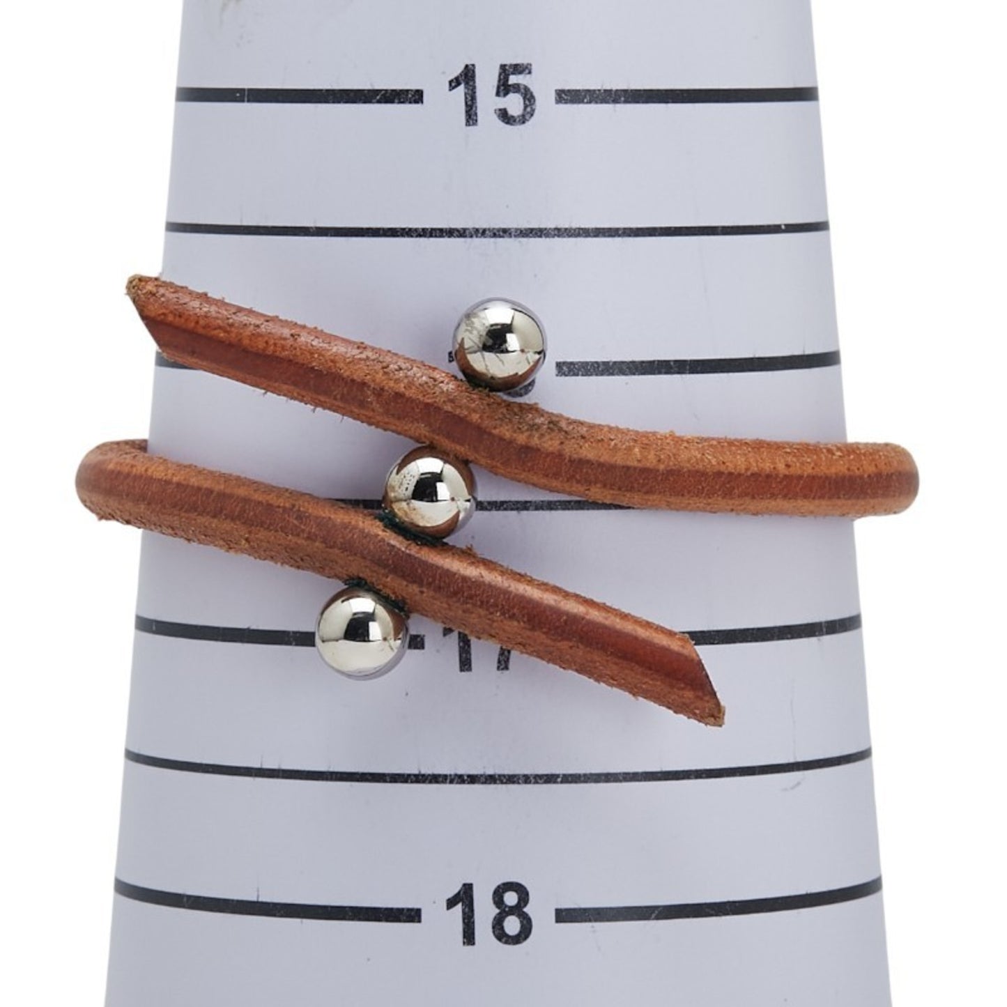 Hermes Hermès Roulette Hilb Bracelet in Brown and Silver Leather Metal for Women