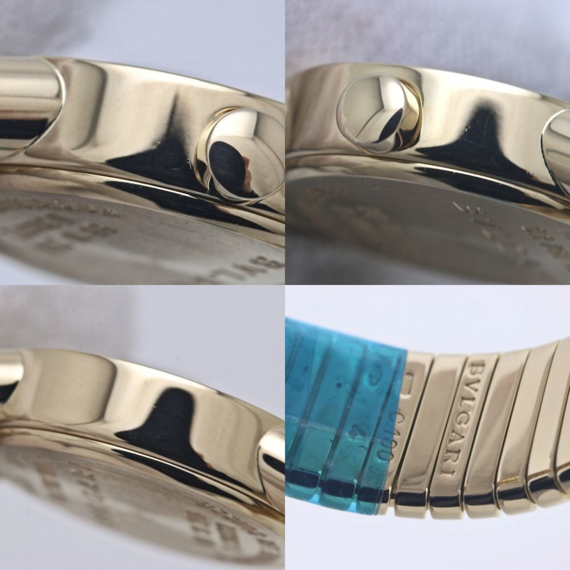 BVLGARI Tubogas 12P Diamond Watch BB192TY 12 BB192TG Women's 18KYG 40263 — Very Good