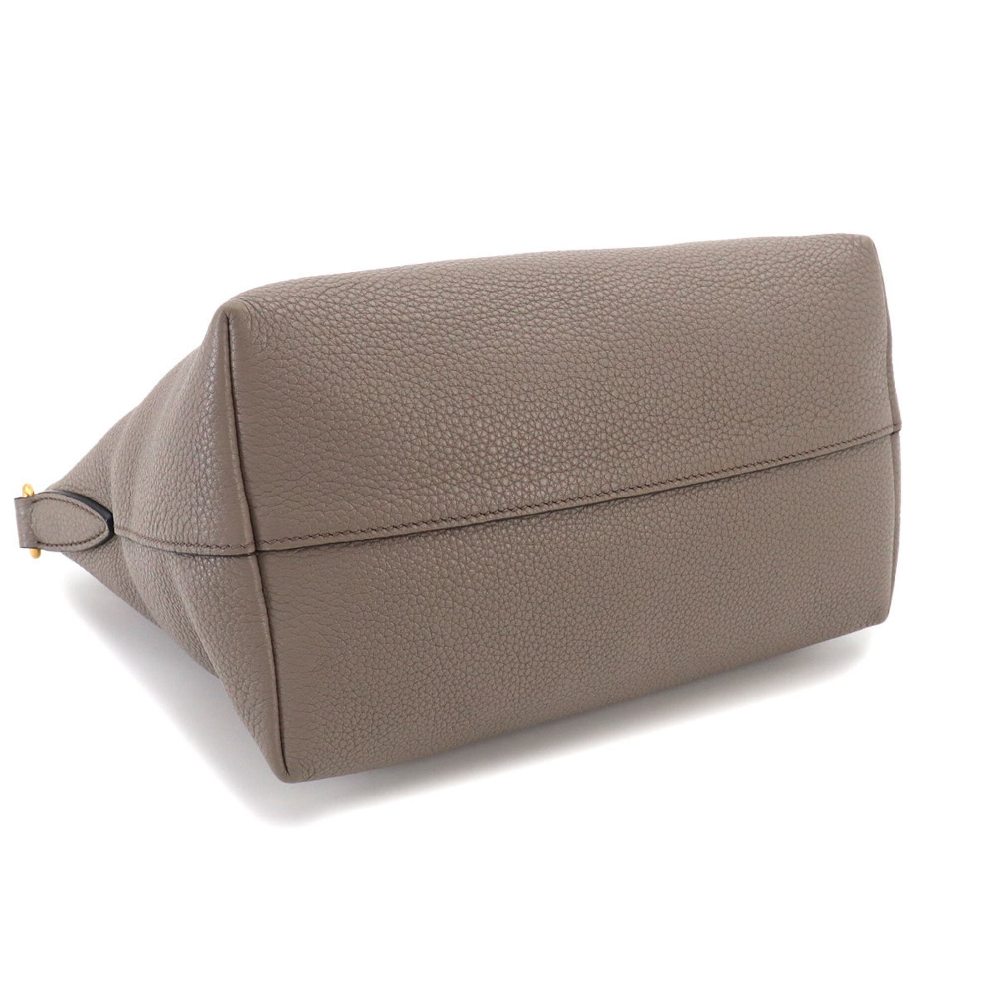 Prada 2-way Hand/Shoulder Handbag, Leather, Gray, 1BA111, Gold Hardware — Like New