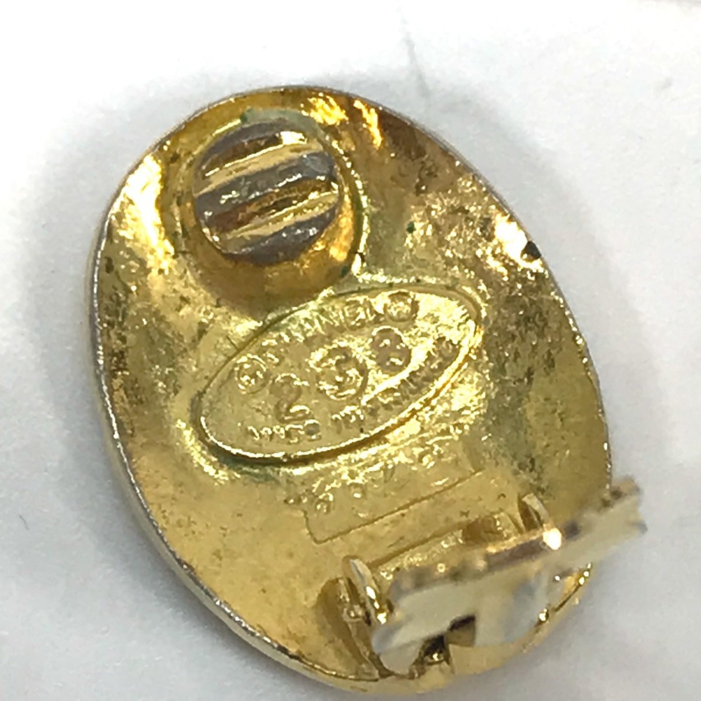 CHANEL Vintage CC Coco Mark Earrings, Metal, Women's, Gold