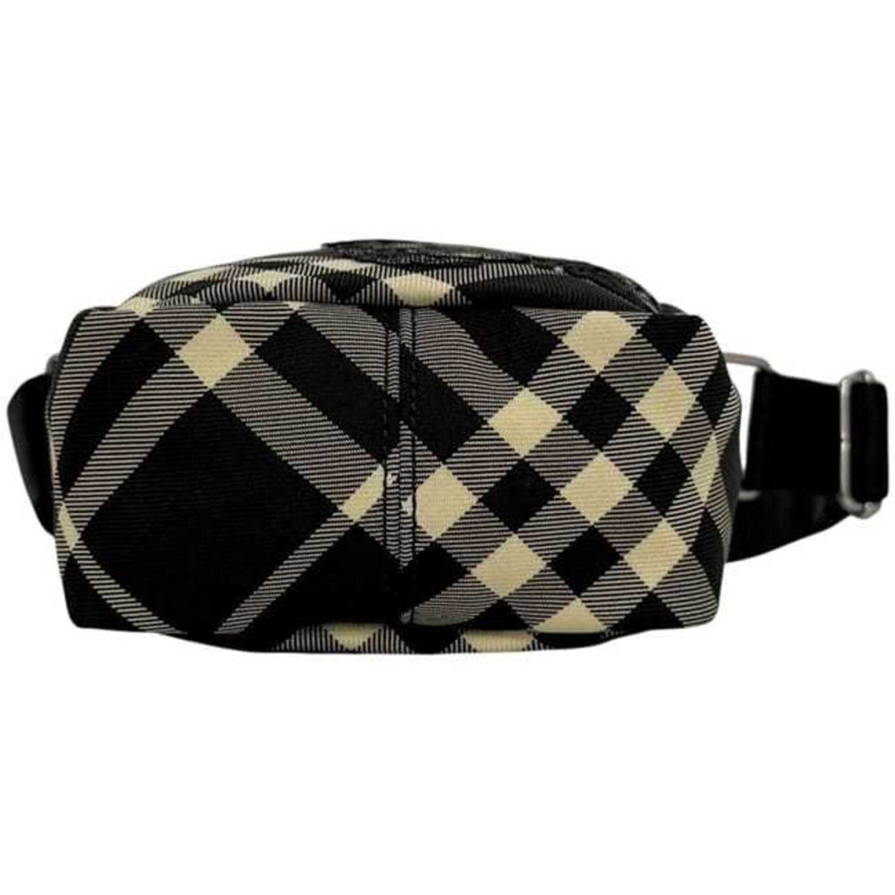 Burberry Shoulder Bag ec-24877 Black Classic Check 8097636 Unused Canvas Leather Crossbody with Pattern and Patch, Smartphone Pochette — Like New
