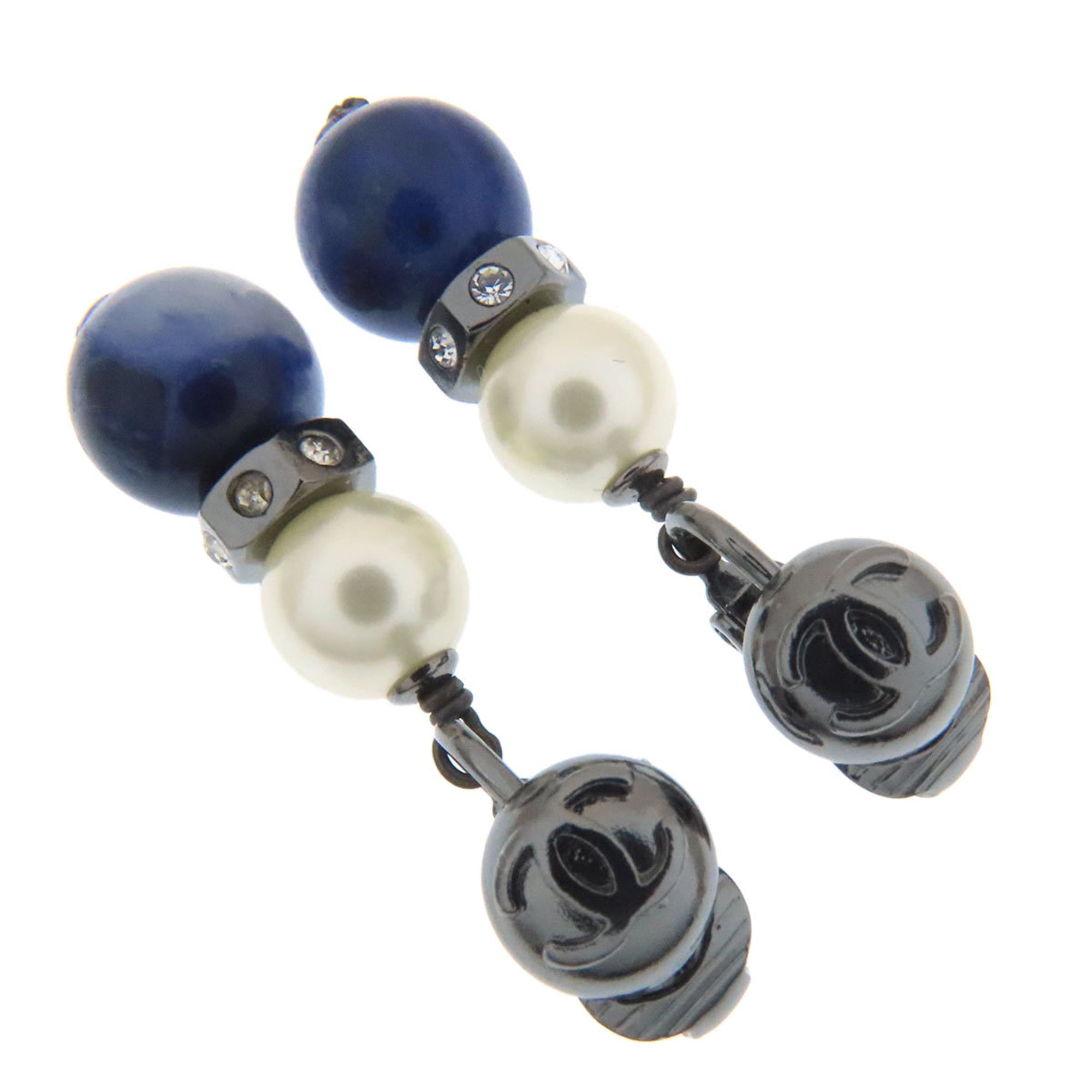 CHANEL Coco Mark Pearl and Stone Earrings in Metal for Women