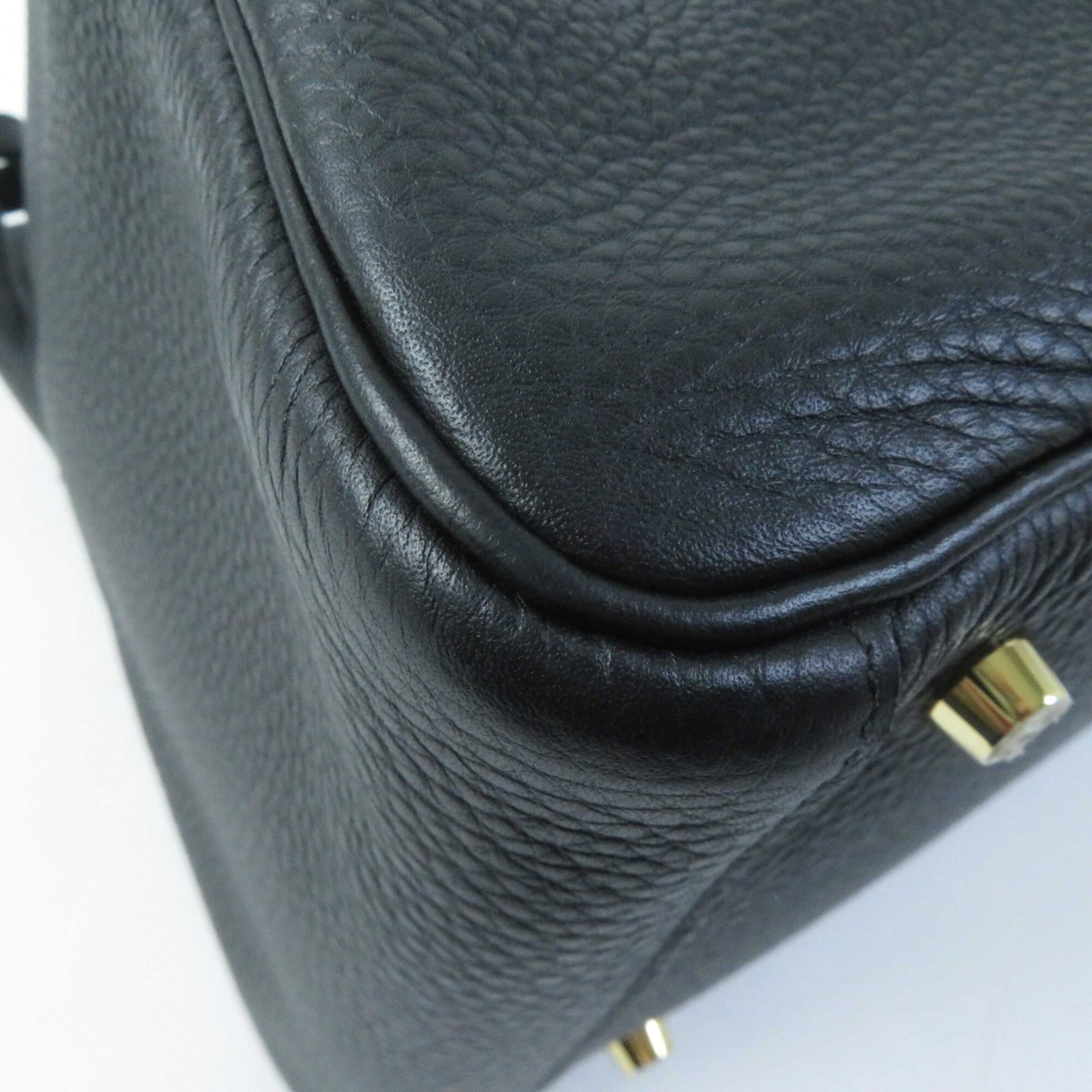 HERMES Lindy 30 Gold Hardware Taurillon Clemence Shoulder Bag Black B Stamp Comes with Dust Made in France Women's — Like New