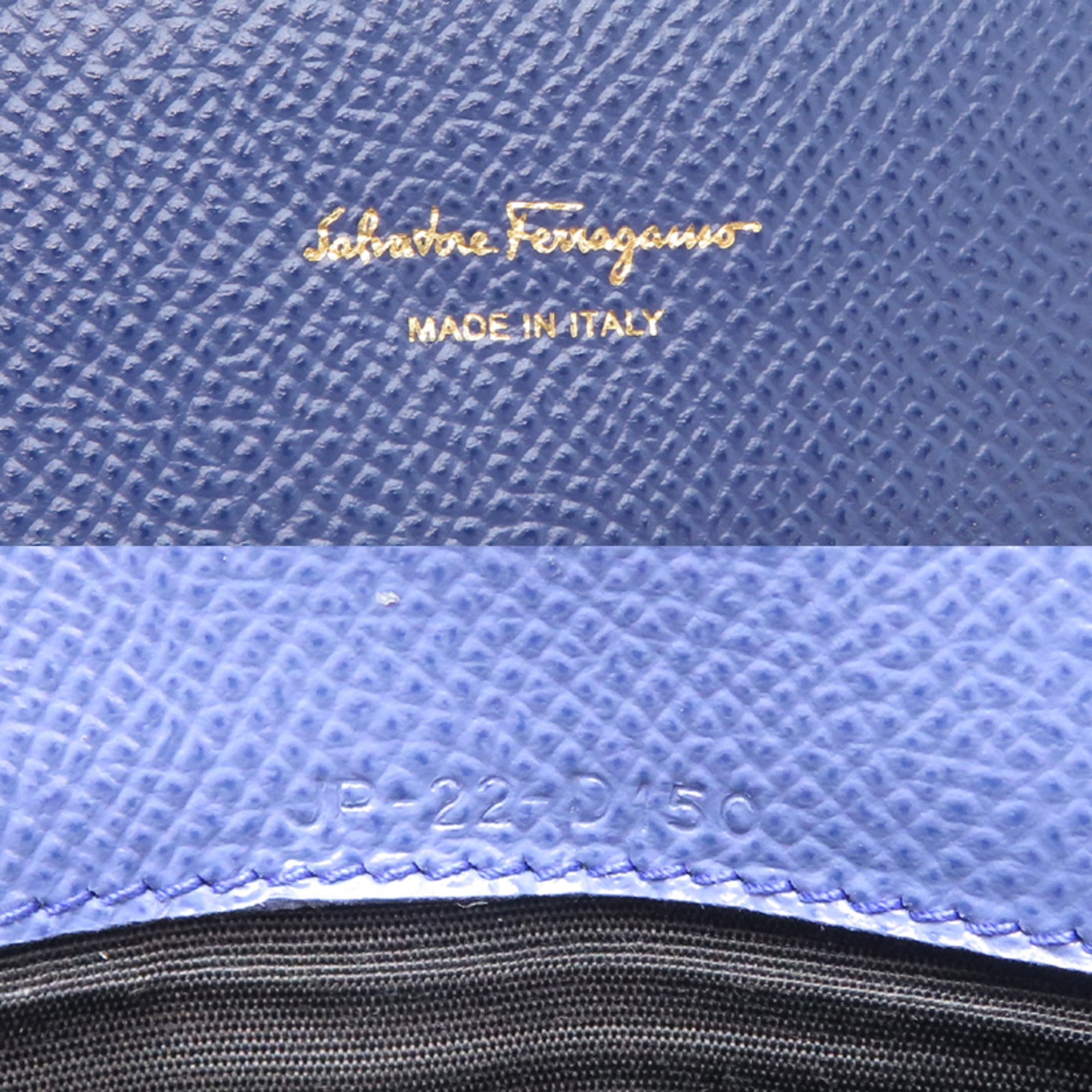 Salvatore Ferragamo Gancini Women's Long Wallet JP-22-D150 Leather Blue