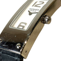 Hermes Kelly II watch, model, total weight 24.2g, stainless steel, genuine leather strap, quartz movement, white dial, KT1.210 — Good