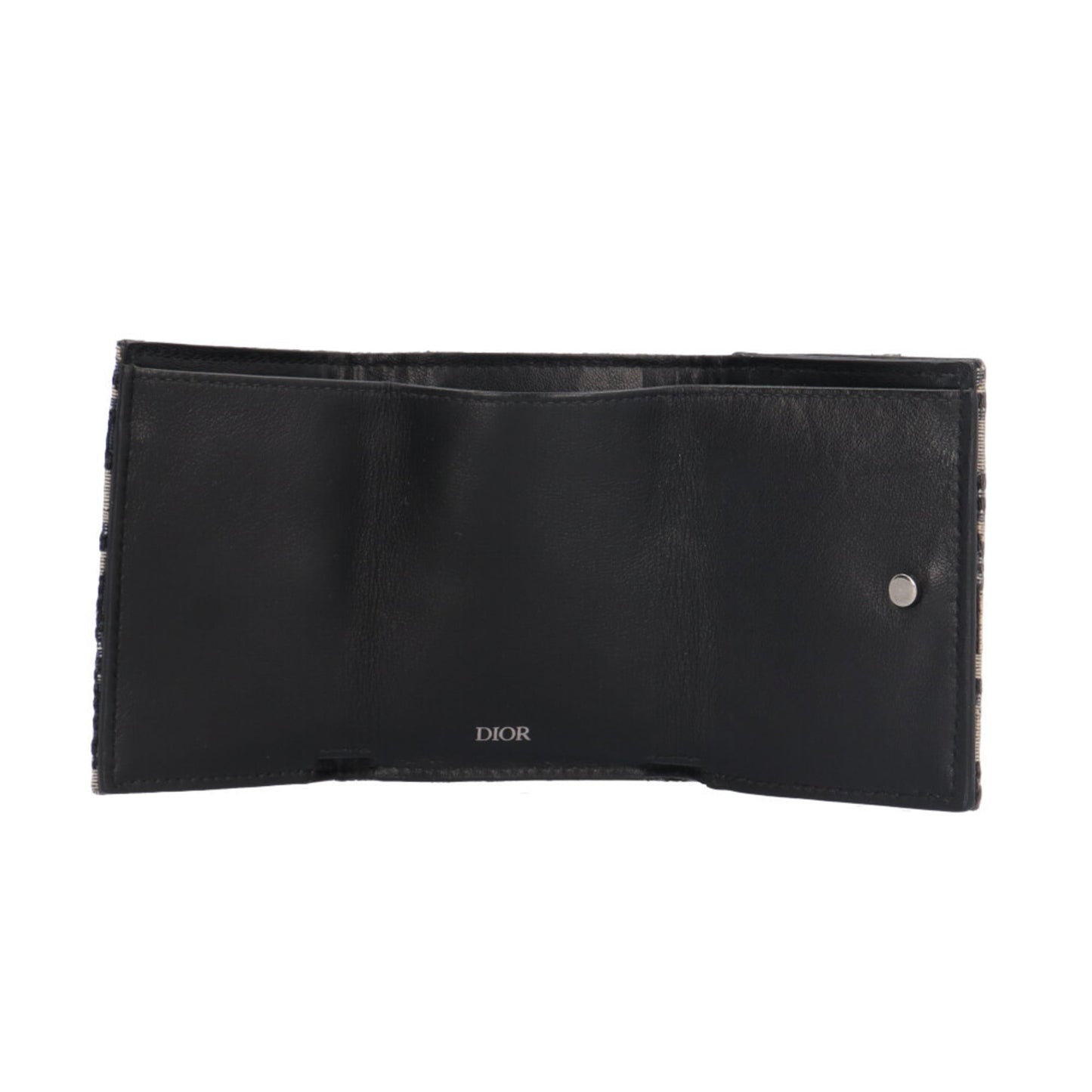 Christian Dior Dior Oblique Tri-fold Wallet Canvas Women's