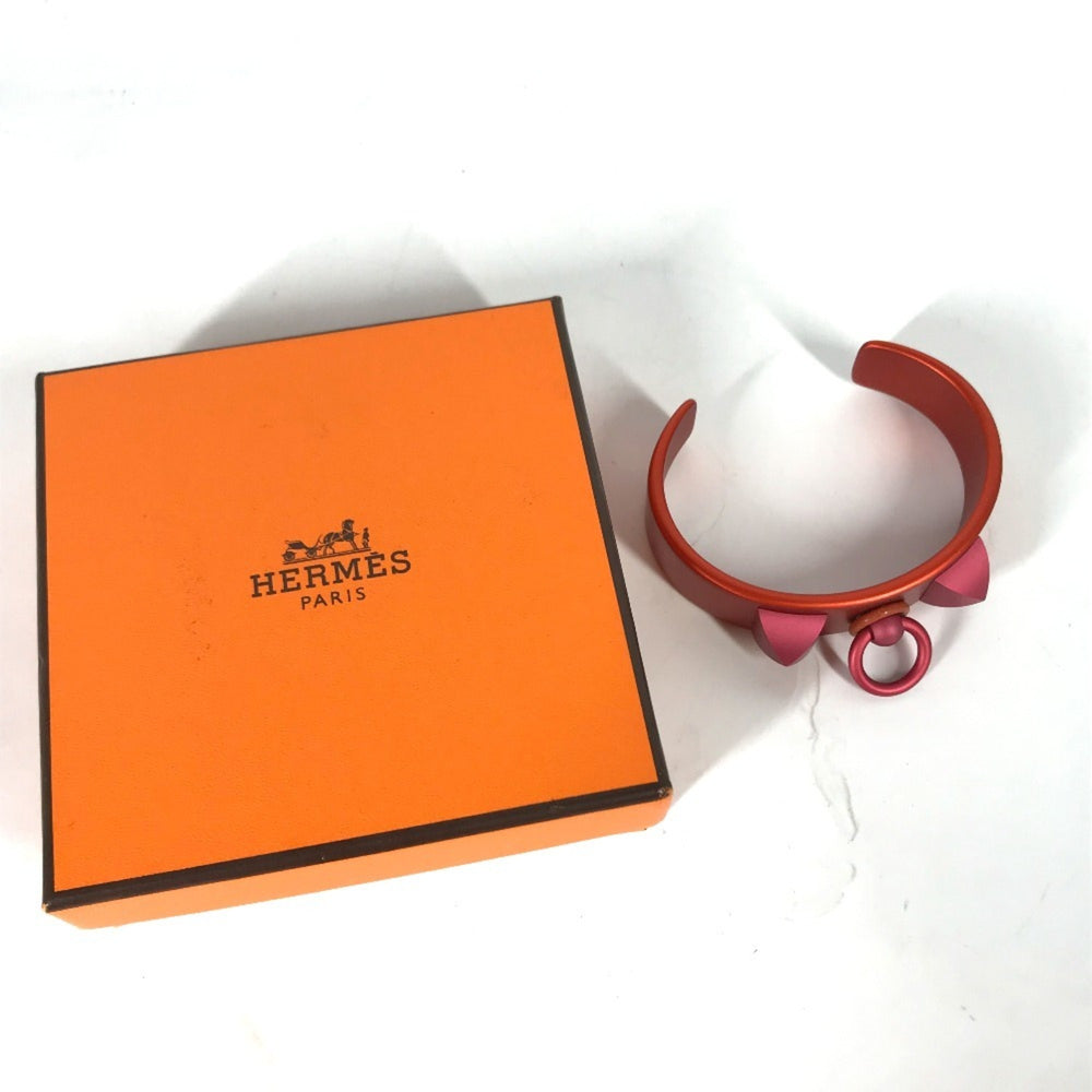 HERMES Collier de Chien Medor Sunset Bracelet Bangle, Aluminum, Women's, Orange, Like New — Like New
