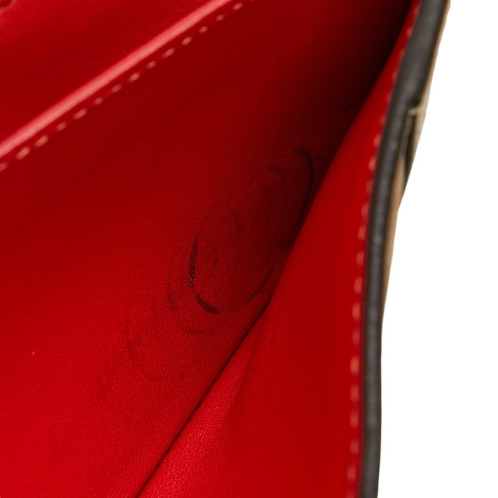 CELINE Large Flap Wallet SPG5125 Beige Leather Women's