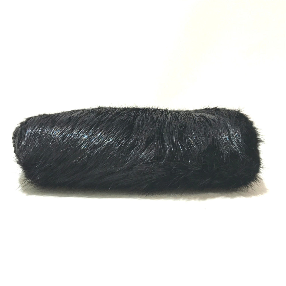 Balenciaga cable bag fur tote Hand Bag Black — Like New