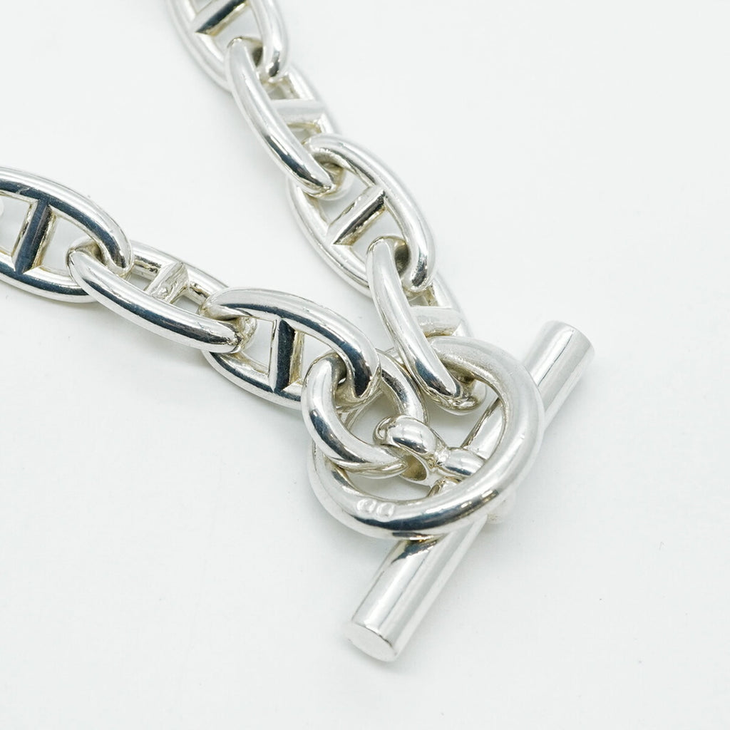 Hermes Hermès Chaine d'Ancre Necklace, GM, 29 Links, Silver 925, Men's/Women's