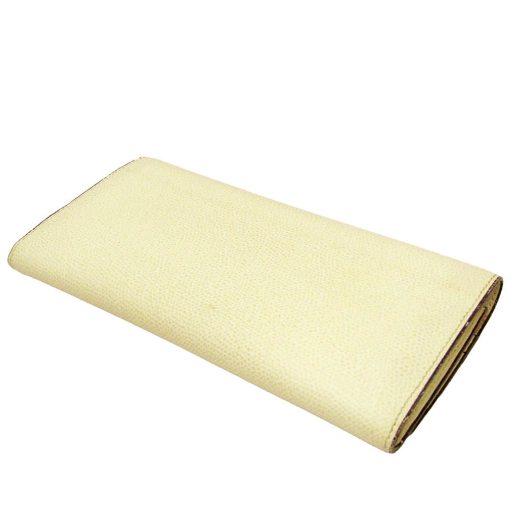 Valextra Removable 12 Card Holder V9L15 Men,Women Leather Long Wallet (bi-fold) Cream