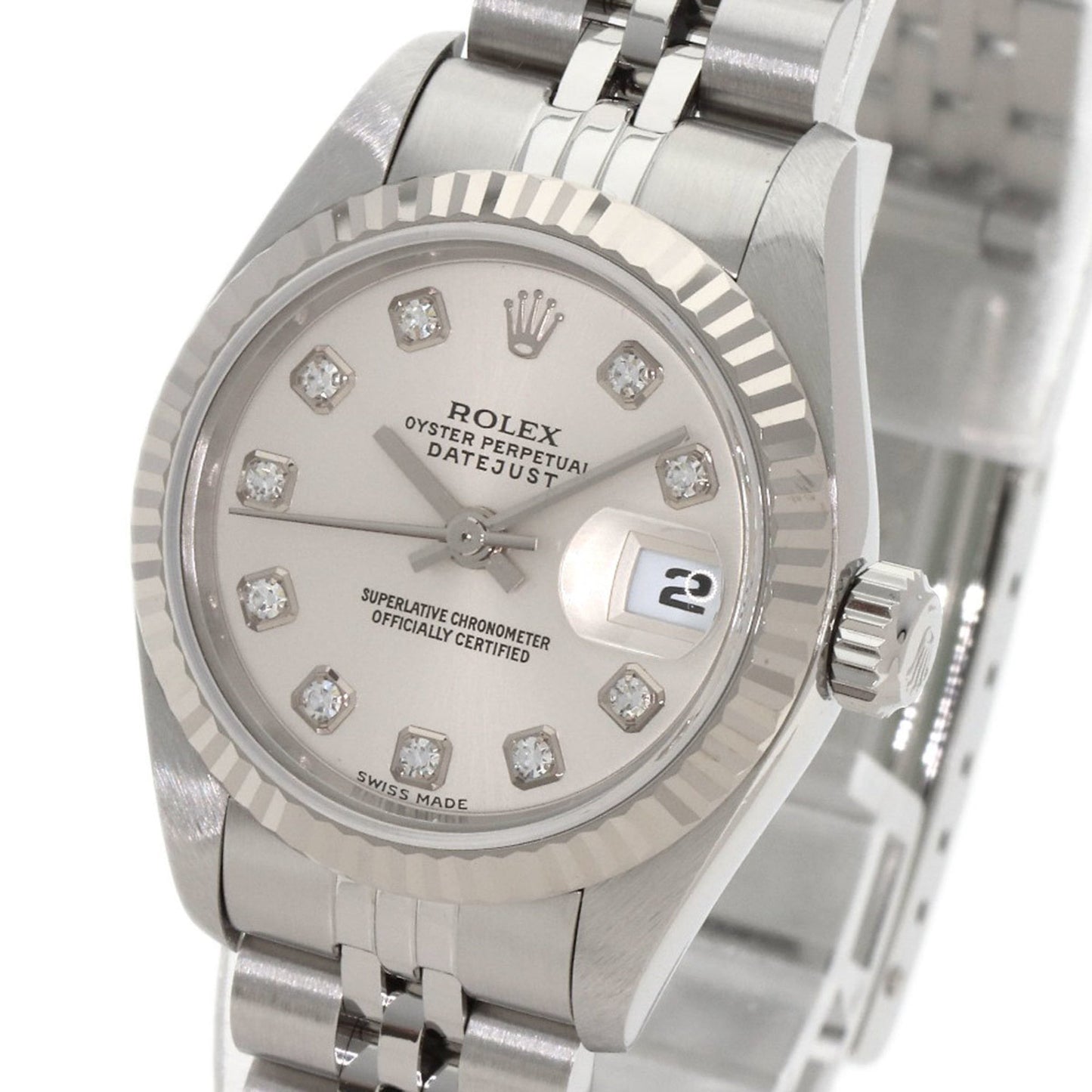 Rolex 79174 Datejust 10P Diamond Watch Stainless Steel/SS/18K White Gold Women's ROLEX