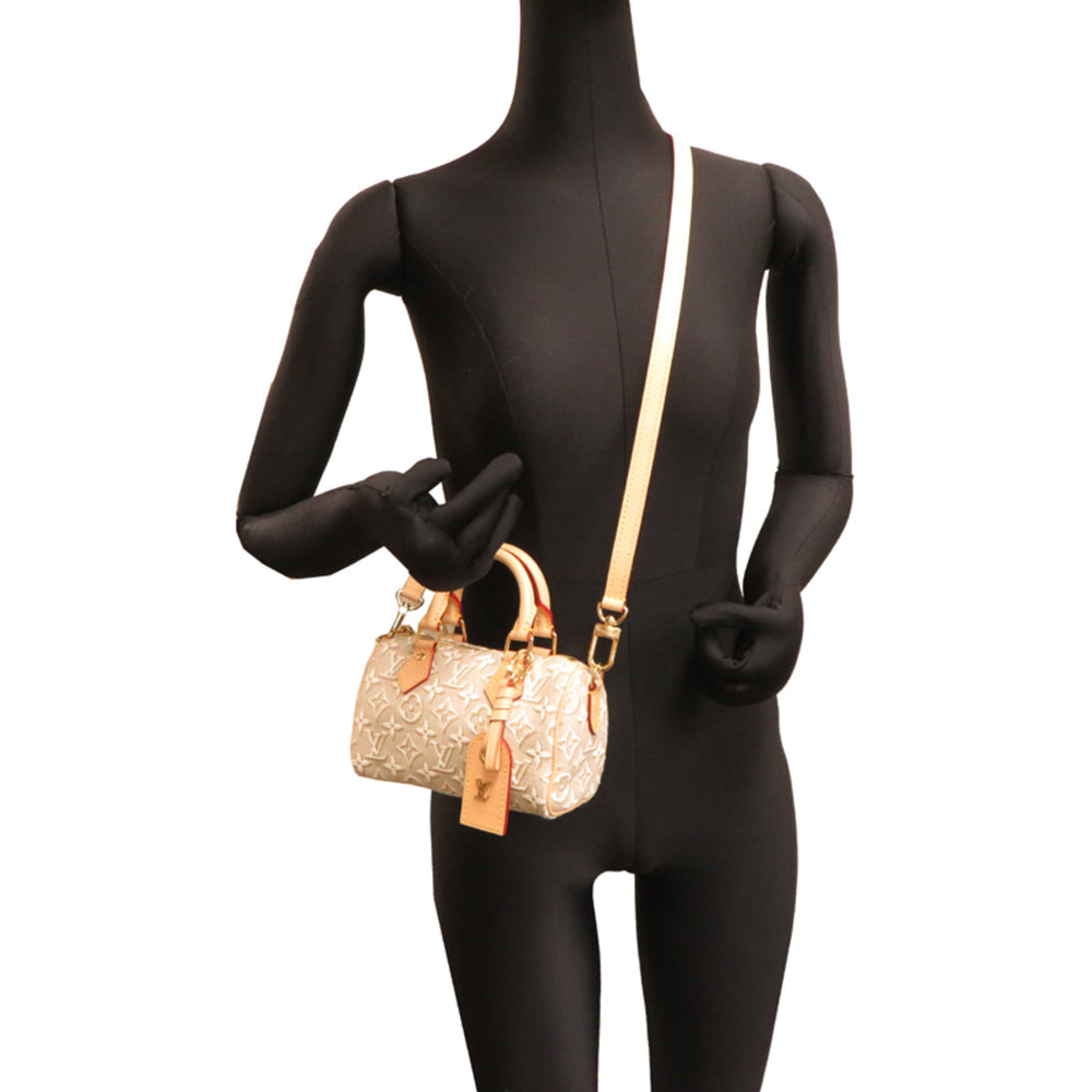 Louis Vuitton Nano Speedy Women's Shoulder Bag M28502 Jacquard Textile Monogram Emblem Poplar — New - Store Return