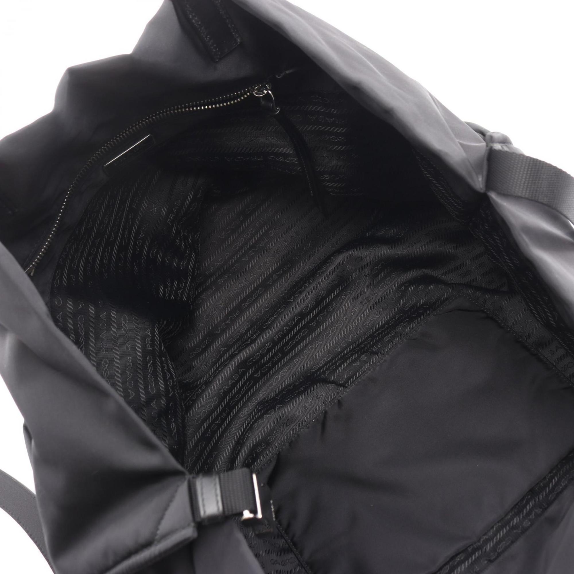 Prada TESSUTO tote bag, nylon and leather, women's, black