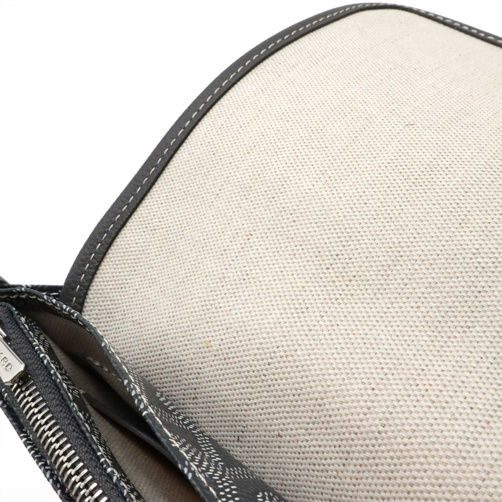 GOYARD Plume Handbag, Pouch Wallet, Long Shoulder Bag, Pochette, Clutch Herringbone Pattern, Gray — Like New