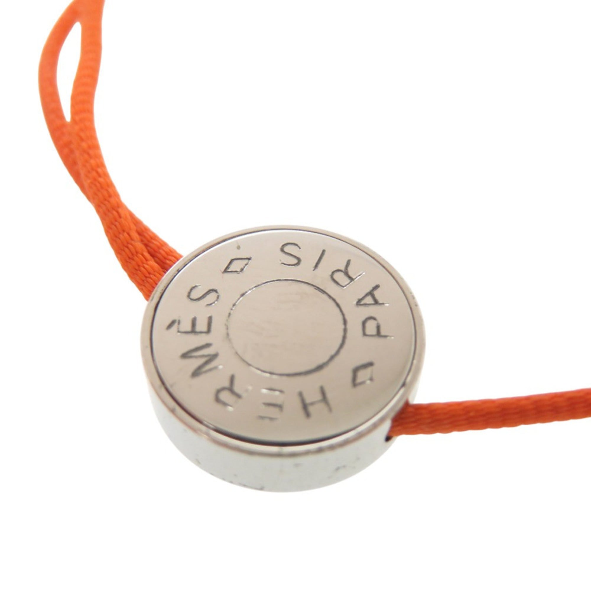 Excellent condition Hermes Serie cord bracelet in metal, orange, 0534